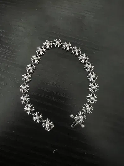 Pre-owned Chrome Hearts Tiny Plus Bracelet In Silver