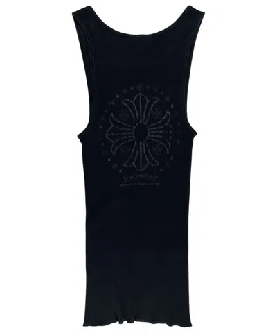 Pre-owned Chrome Hearts Tonal Black Cross Plus Logo Tank Top