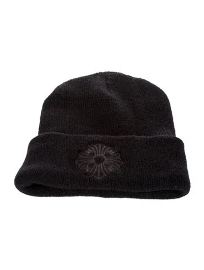 Pre-owned Chrome Hearts Tonal Plus Cross Beanie In Black