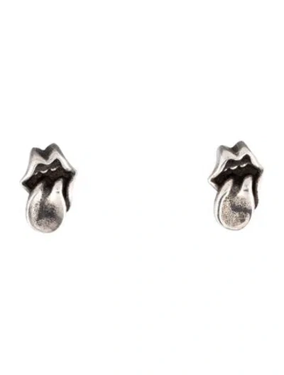 Pre-owned Chrome Hearts Tongue Stud Earrings In Multicolor
