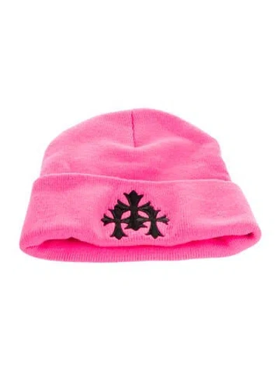 Pre-owned Chrome Hearts Triple Cross Beanie In Pink