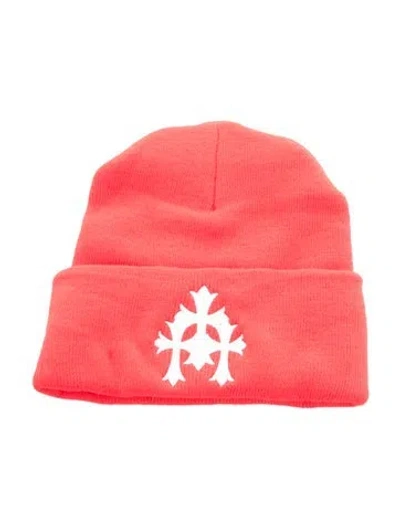 Pre-owned Chrome Hearts Triple Cross Beanie In Red