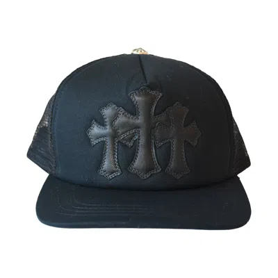 Chrome Hearts Triple Cross Cemetery Trucker Hat Black In Pattern
