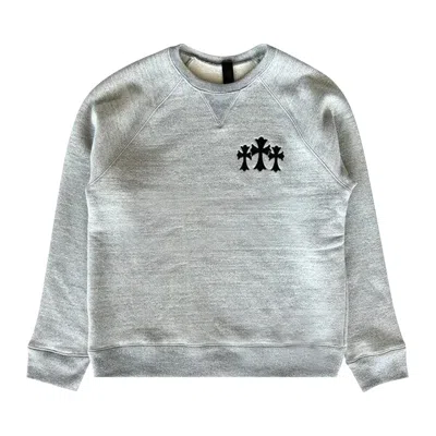 Pre-owned Chrome Hearts Triple Cross Crewneck 'grey' | Men's Size M In Gray
