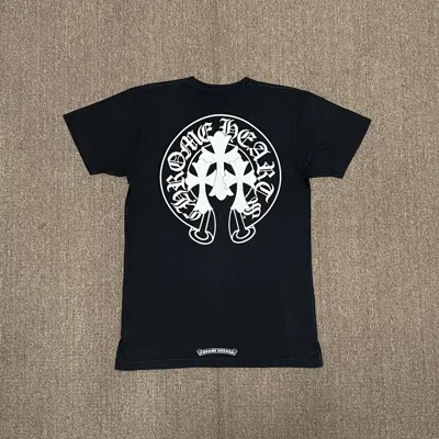 Pre-owned Chrome Hearts Triple Cross Horseshoes Tee In Black