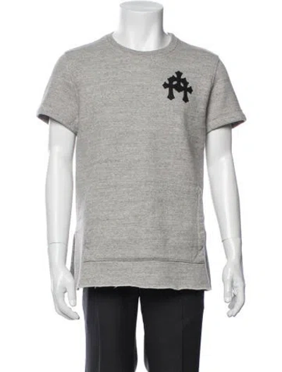 Pre-owned Chrome Hearts Triple Cross Patch Graphic Print Sweatshirt In Grey