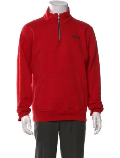 Pre-owned Chrome Hearts Triple Cross Quarter Zip Mock Neck Sweatshirt In Red