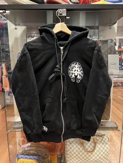Pre-owned Chrome Hearts Triple Cross Thermal Zip Up Hoodie In Black