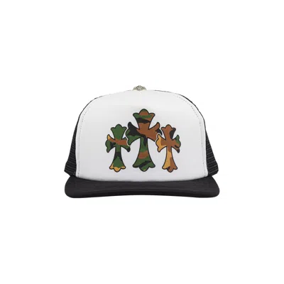 Pre-owned Chrome Hearts Triple Cross Trucker Hat 'black White'