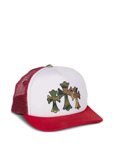 Chrome Hearts Triple Cross Trucker Hat In White