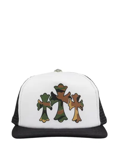 Chrome Hearts Triple Cross Trucker Hat In White
