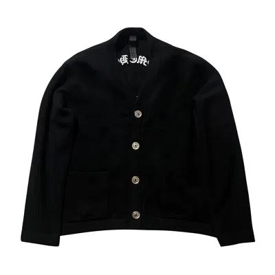 Pre-owned Chrome Hearts Triple Leather Cross Patch Hollywood Cardigan 'black' | Men's Size Xl