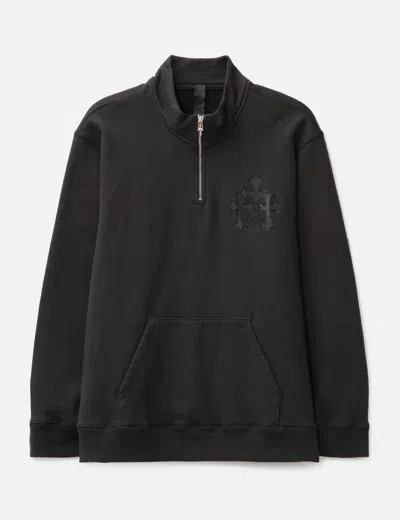 Chrome Hearts Triple Patch Quarter Zip Sweater In Black