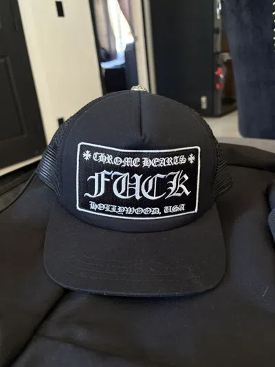 Pre-owned Chrome Hearts Trucker Hat In Black