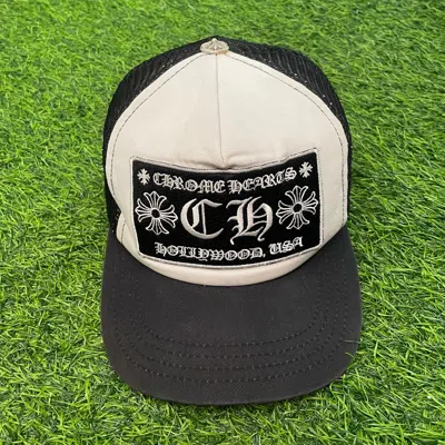 Pre-owned Chrome Hearts Trucker Hats In Black/white