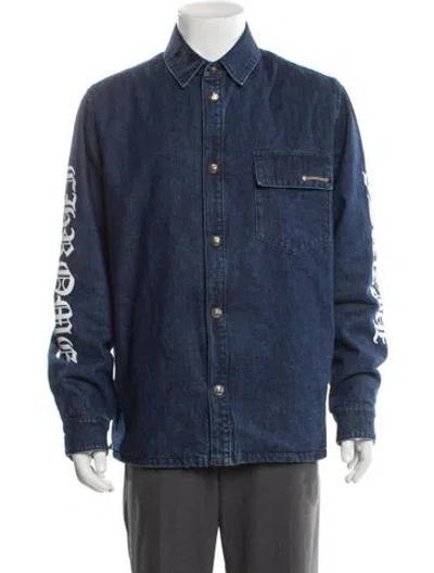 Pre-owned Chrome Hearts Turbo Diesel Work'n Graphic Print Denim Jacket In Blue
