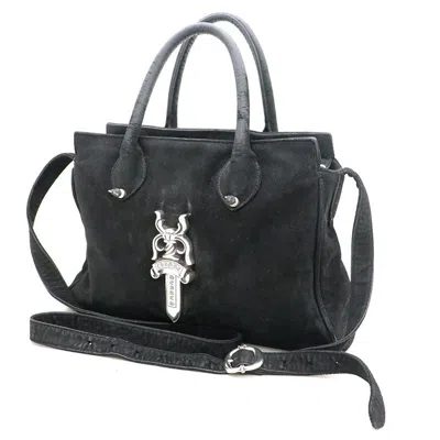 Pre-owned Chrome Hearts Two Way Dagger Handbag In Black