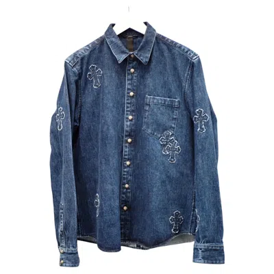 Pre-owned Chrome Hearts Unisex Denim Shirt In Size Large In Purple