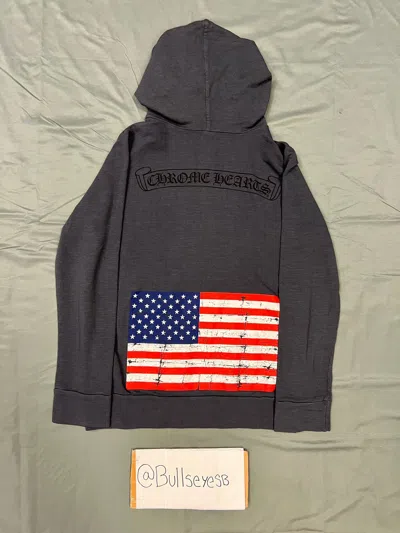 Pre-owned Chrome Hearts Usa Flag Grey Zip-up Hoodie
