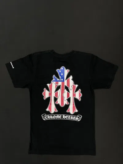 Pre-owned Chrome Hearts Usa Triple Cross Black T-shirt