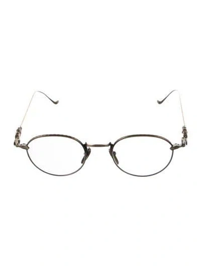 Pre-owned Chrome Hearts Vagidictorian Iii Round Eyeglasses In Gold