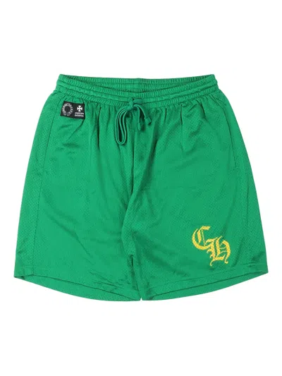 Chrome Hearts Varsity Green Shorts In Multi