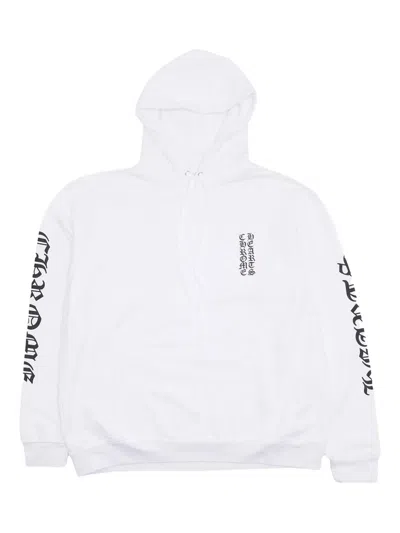 Chrome Hearts Vertical Logo Hoodie In White