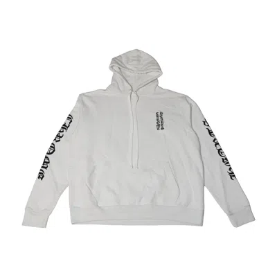 Chrome Hearts Vertical Logo Pullover Hoodie White In Gray