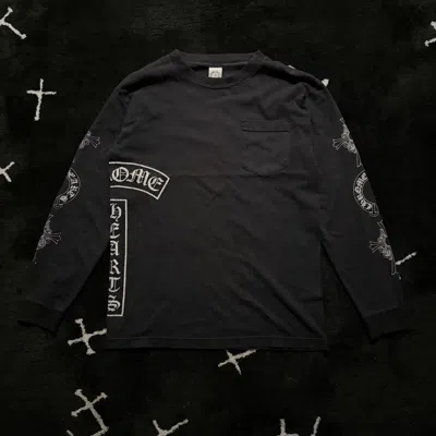 Pre-owned Chrome Hearts Vintage - Side Logo Cross Print Pocket Long Sleeve In Black