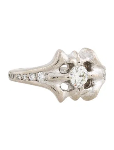 Pre-owned Chrome Hearts Vintage 18k Diamond Pavé Ring In Multi