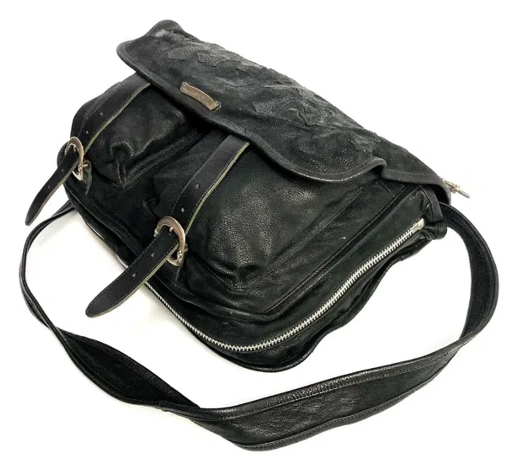 Chrome Hearts ショルダー メールバッグ 【レア】【90s】 Pre-owned Chrome Hearts Vintage 90's Messenger Bag Black Cross