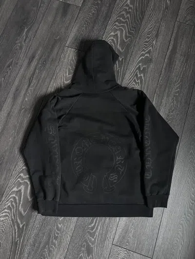 Pre-owned Chrome Hearts Vintage  90's Thermal Lined Horseshoe Hoodie In Black