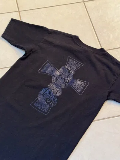 Pre-owned Chrome Hearts Vintage  Celtic Cross T Bar Black T Shirt In White