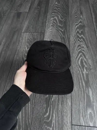 Pre-owned Chrome Hearts Vintage  Floral Vine Dagger Snapback Cap Hat In Black