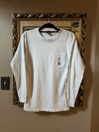 Pre-owned Chrome Hearts Vintage  Star Sleeve Long Sleeve In White