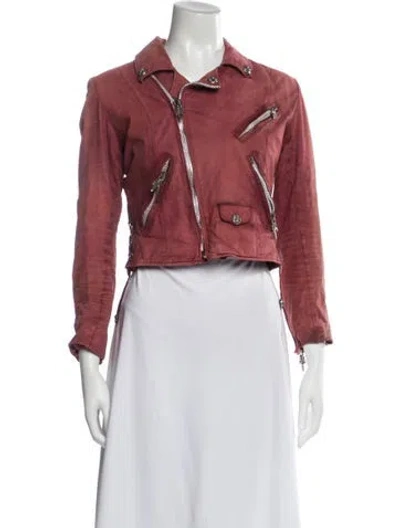 Pre-owned Chrome Hearts Vintage Cross Biker Jacket In Pink