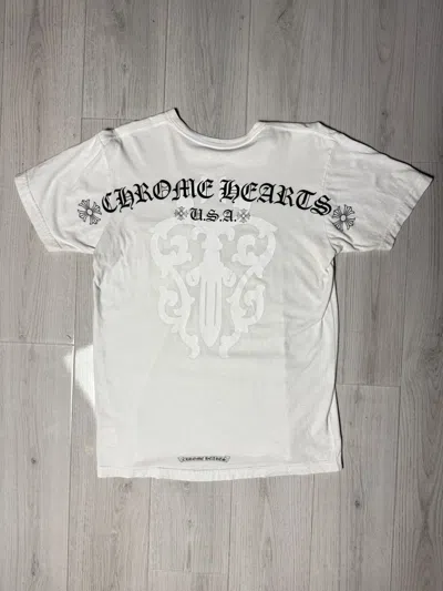 Pre-owned Chrome Hearts Vintage Dagger Usa Banner T-shirt In White