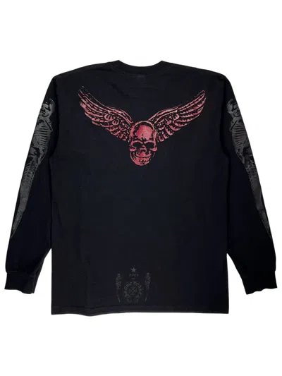 Pre-owned Chrome Hearts Vintage Foti Skull Sleeve Longsleeve Tshirt In Black