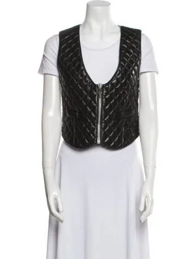 Pre-owned Chrome Hearts Vintage Leather Vest In Black