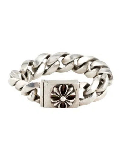 Pre-owned Chrome Hearts Vintage Maltese Cross Curb Link Bracelet, 6.5" In Multi