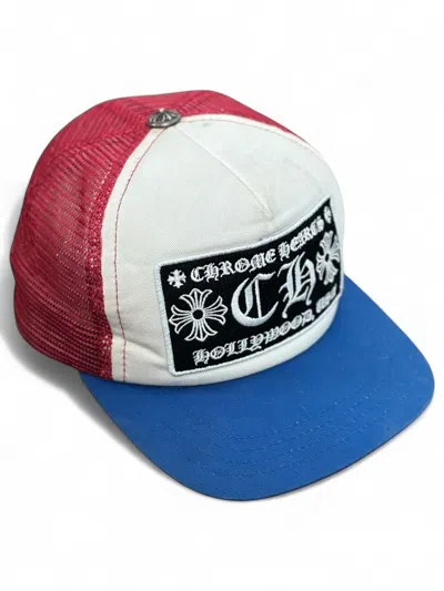 Pre-owned Chrome Hearts Vintage Red White & Blue Trucker Hat In Multi