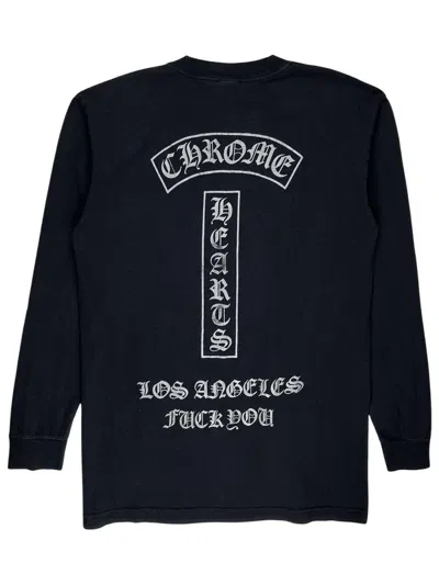 Pre-owned Chrome Hearts Vintage Silver Los Angeles T Longsleeve Tshirt In Black