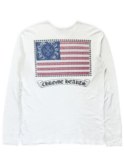Pre-owned Chrome Hearts Vintage Thermal Usa Flag Dagger In White