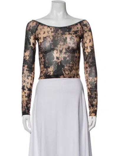 Pre-owned Chrome Hearts Waterfall Graphic Print Top W/ Tags In Black/neutrals