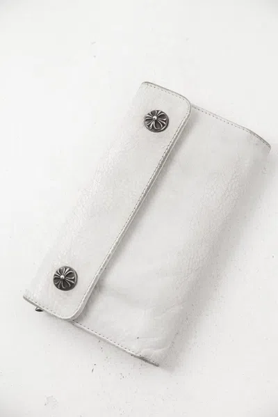 Pre-owned Chrome Hearts Wave Leather Wallet In White