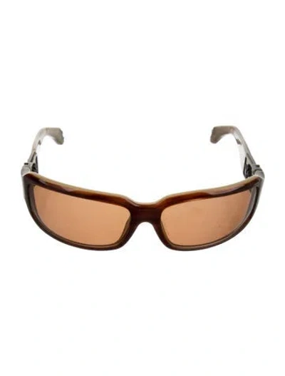 Pre-owned Chrome Hearts Wayfarer Tinted Sunglasses In Brown