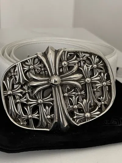 Pre-owned Chrome Hearts White Cemetery Belt In Silver