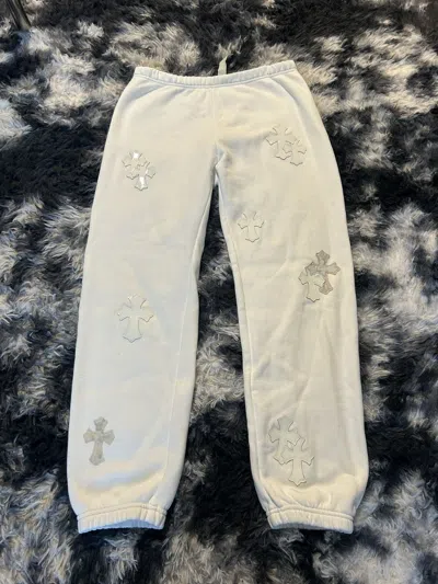 Pre-owned Chrome Hearts White Cross Sweatpants