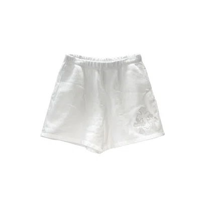 Pre-owned Chrome Hearts White Shorts With White Patent Leather Cross