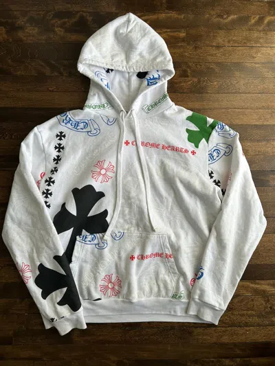 Pre-owned Chrome Hearts White Stencil Hoodie
